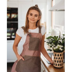 Fartuch kucharski damski | róż-beż  | linia Anden | 21-2FW-05RBE | od ręki