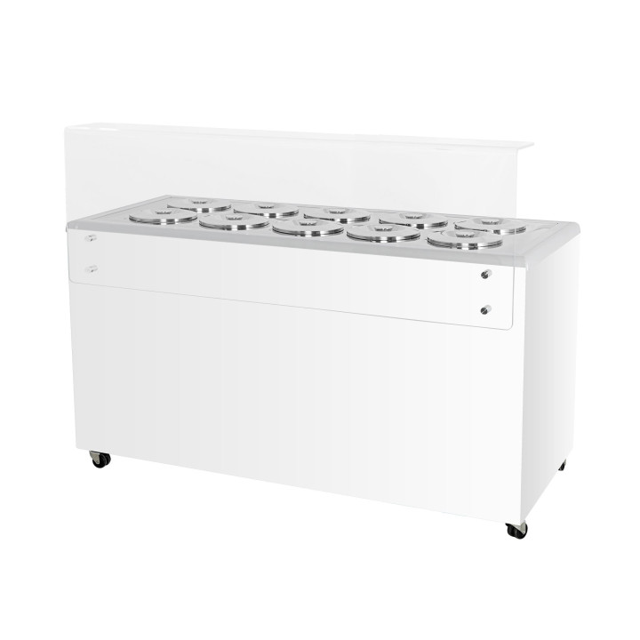 Dystrybutor do lodów | konserwator | retro | 10 tub | okrągłe kuwety | 1503x670x895 mm | GELATO POZETTI 10