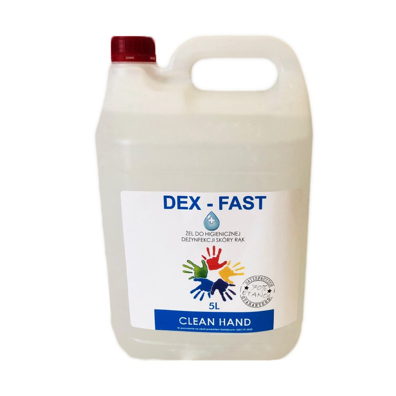 Żel do higienicznej dezynfekcji skóry rąk Dex–Fast | 5 litrów | od ręki