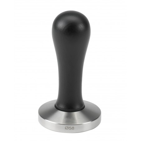 Tamper | ubijak do kawy | stal nierdzewna | czarna drewniana rączka | 58 mm | HEBBF58