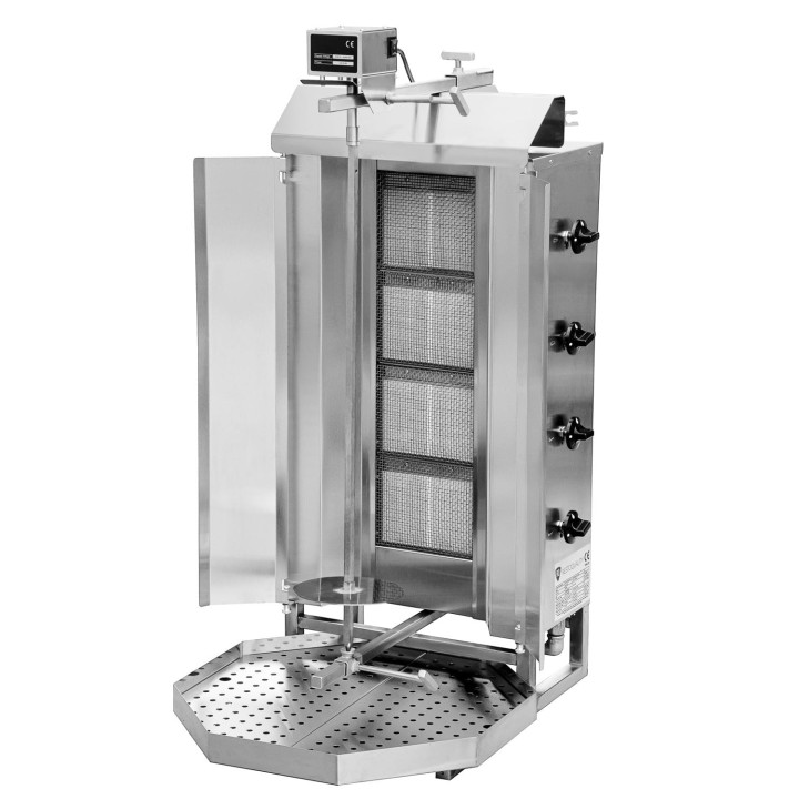 Gyros | opiekacz gazowy do kebaba | 4 palniki | wsad 60kg KLG221