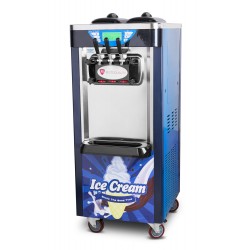 Maszyna do lodów włoskich | automat do lodów soft | 2 smaki + mix | nocne chłodzenie | niebieska | 2x6l