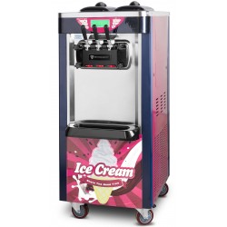 Maszyna do lodów włoskich | automat do lodów soft | 2 smaki + mix | nocne chłodzenie | różowa | 2x6l