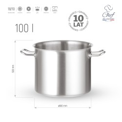 Garnek ze stali nierdzewnej wysoki king size 100l śr. 500x(H)500 mm