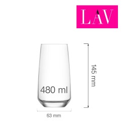 Szklanka wysoka long drink Lal 480 ml, LAV