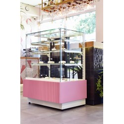 Witryna cukiernicza chłodnicza Dolce Visione Premium 1300 BIANCO | 1300x670x1300 mm