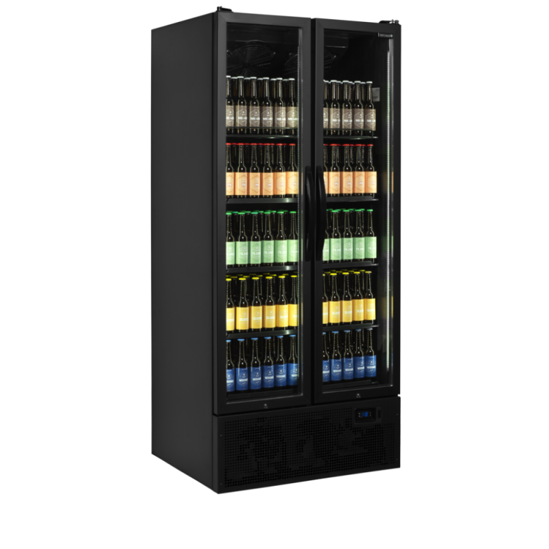 Czarna chłodziarka szafa chłodnicza ekspozycyjna 707L FS890H BLACK