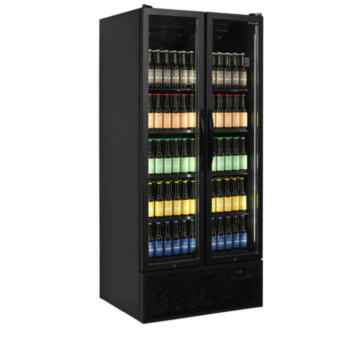 Czarna chłodziarka szafa chłodnicza ekspozycyjna 707L FS890H BLACK