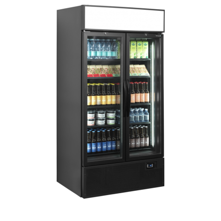 Czarna chłodziarka ekspozycyjna 2-drzwiowa 796L FSC1000H BLACK