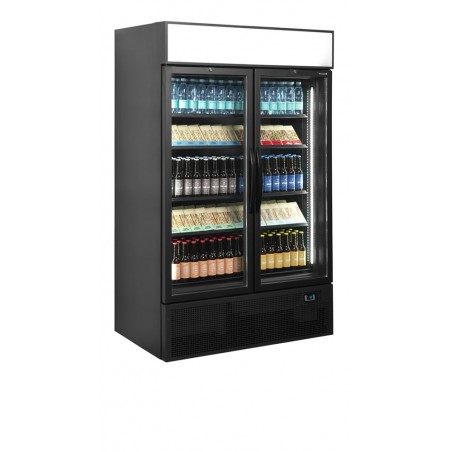 Czarna chłodziarka ekspozycyjna 2-drzwiowa 1082L FSC1200H BLACK