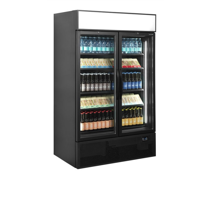 Czarna chłodziarka ekspozycyjna 2-drzwiowa 1082L FSC1200H BLACK
