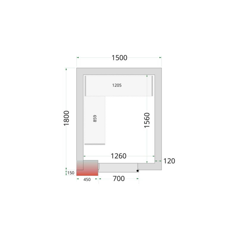 Panele do pomieszczenia chłodniczego 120 mm CR 150x180x220