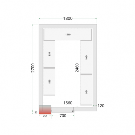 Panele do pomieszczenia chłodniczego 120 mm CR 180x270x220