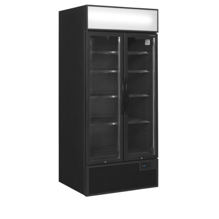 Czarna chłodziarka ekspozycyjna 2-drzwiowa 707L FSC891H Black