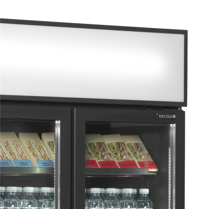 Czarna chłodziarka ekspozycyjna 2-drzwiowa 707L FSC891H Black