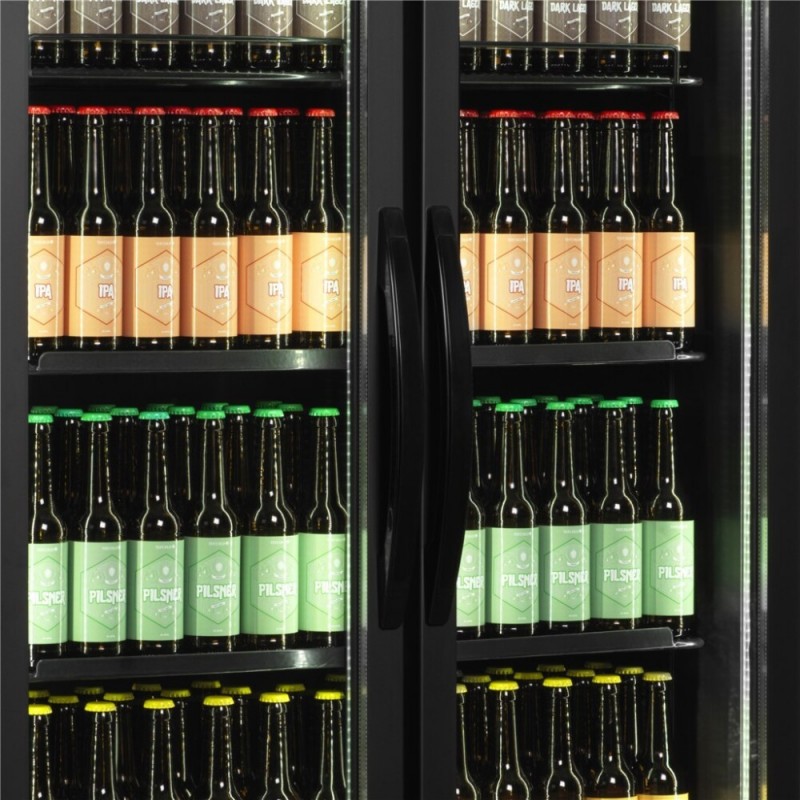 Czarna chłodziarka ekspozycyjna 2-drzwiowa 707L FSC891H Black