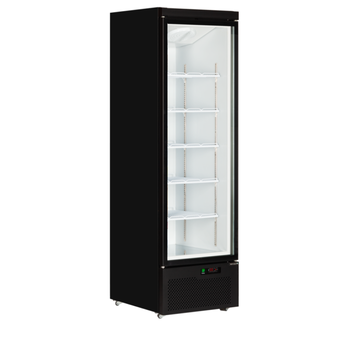 Czarna chłodziarka szafa chłodnicza ekspozycyjna 614L Atom Maxi C1DB