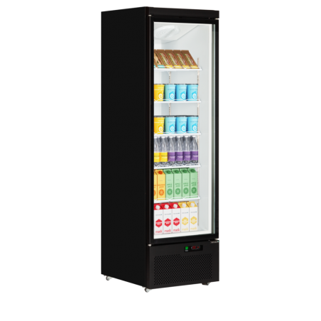 Czarna chłodziarka szafa chłodnicza ekspozycyjna 614L Atom Maxi C1DB