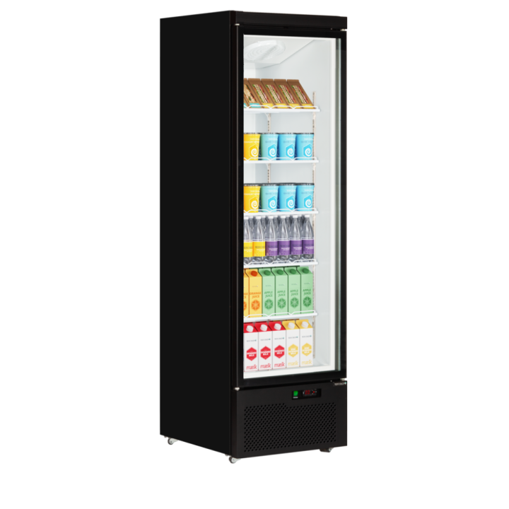 Czarna chłodziarka szafa chłodnicza ekspozycyjna 614L Atom Maxi C1DB