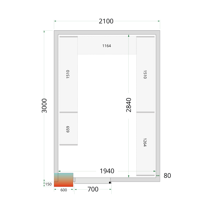 CRPF2130 Shelf Rack System Kit zestaw regałów do komory chłodnicze/mroźniczej