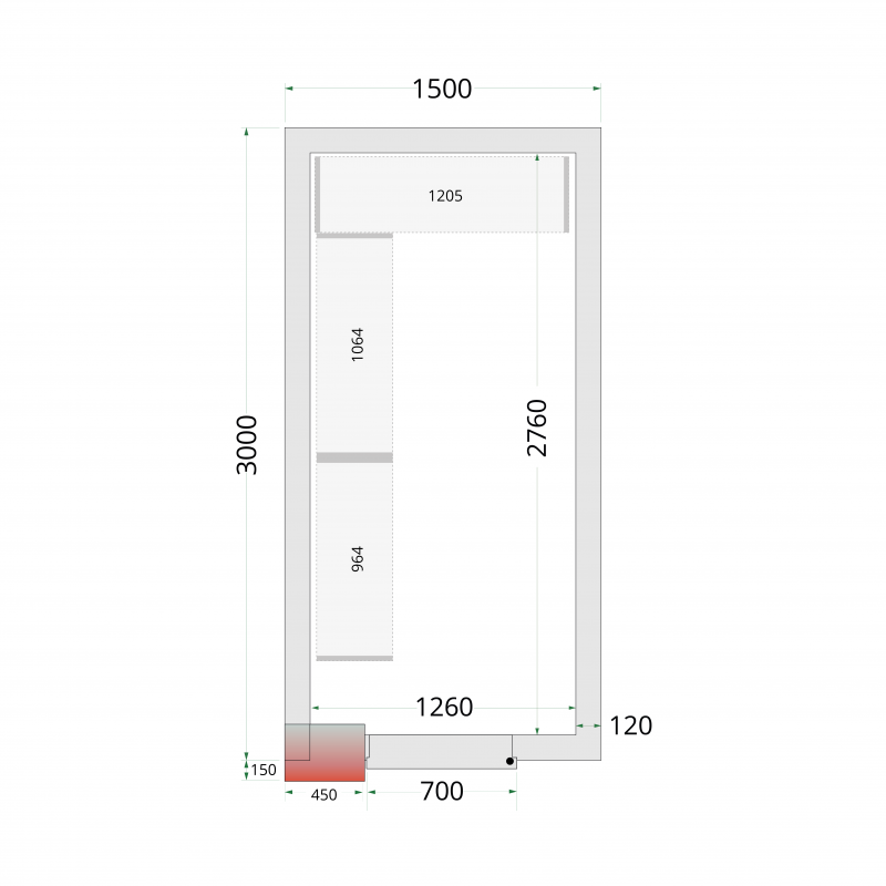 CRNF1530 Shelf Rack System Kit zestaw regałów do komory chłodnicze/mroźniczej