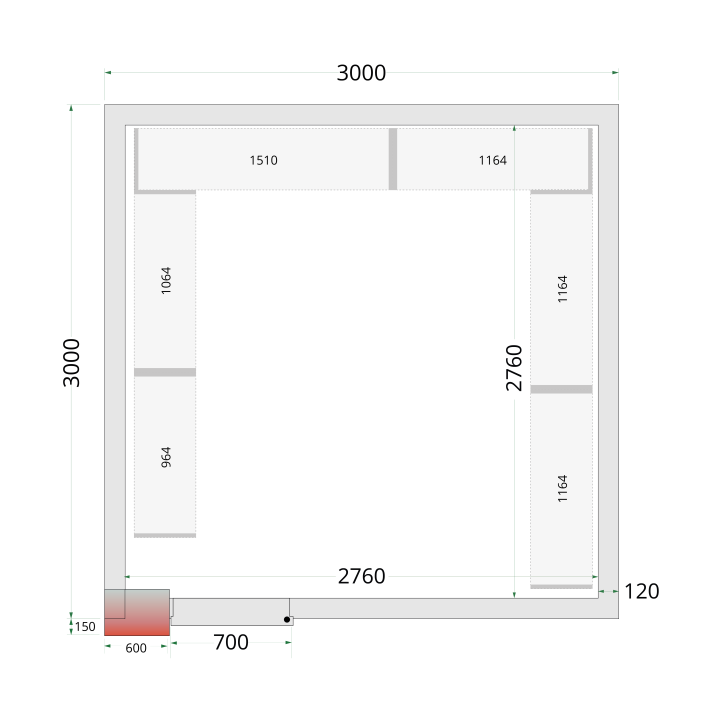 CRNF3030 Shelf Rack System Kit zestaw regałów do komory chłodnicze/mroźniczej