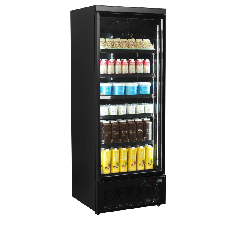 Czarna chłodziarka ekspozycyjna 614L Atom Maxi C1DBB