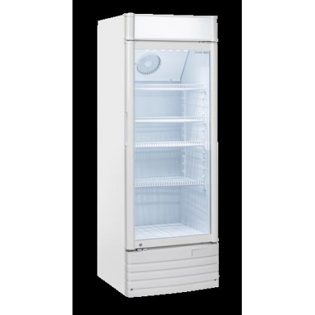 Chłodziarka na napoje Coolhead 1 drzwiowa z drzwiami szklanymi panel reklamowy 525x555x1635 Wariant podstawowy