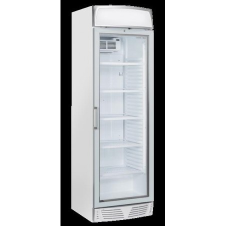 Chłodziarka na napoje Coolhead 1 drzwiowa z drzwiami szklanymi panel reklamowy biała 595x670x1960 Wariant podstawowy