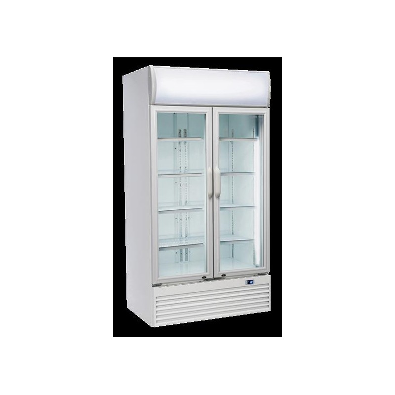 Chłodziarka na napoje Coolhead 2 drzwiowa z drzwiami szklanymi panel reklamowy 1000x730x2035 Wariant podstawowy