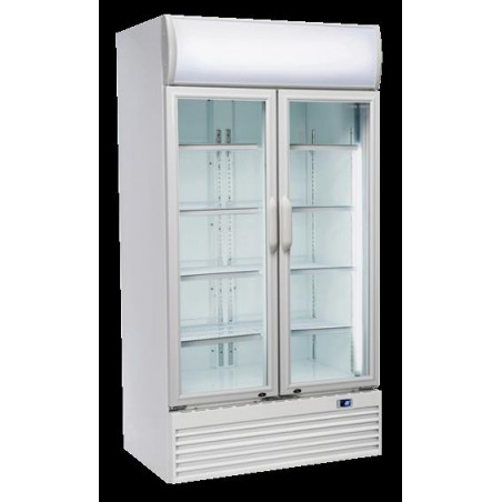 Chłodziarka na napoje Coolhead 2 drzwiowa z drzwiami szklanymi panel reklamowy 1000x730x2035 Wariant podstawowy