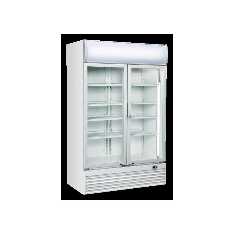 Chłodziarka na napoje Coolhead 2 drzwiowa z drzwiami szklanymi panel reklamowy 1200x730x2035 Wariant podstawowy