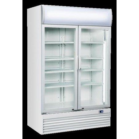 Chłodziarka na napoje Coolhead 2 drzwiowa z drzwiami szklanymi panel reklamowy 1200x730x2035 Wariant podstawowy