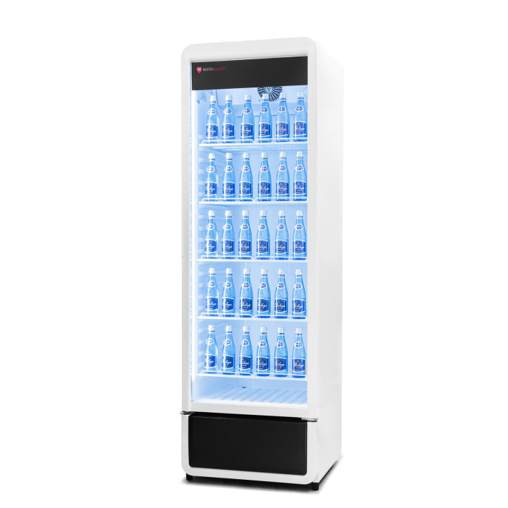 Szafa chłodnicza przeszklona biała RQ380 | 595x600x1870 mm | 377 l