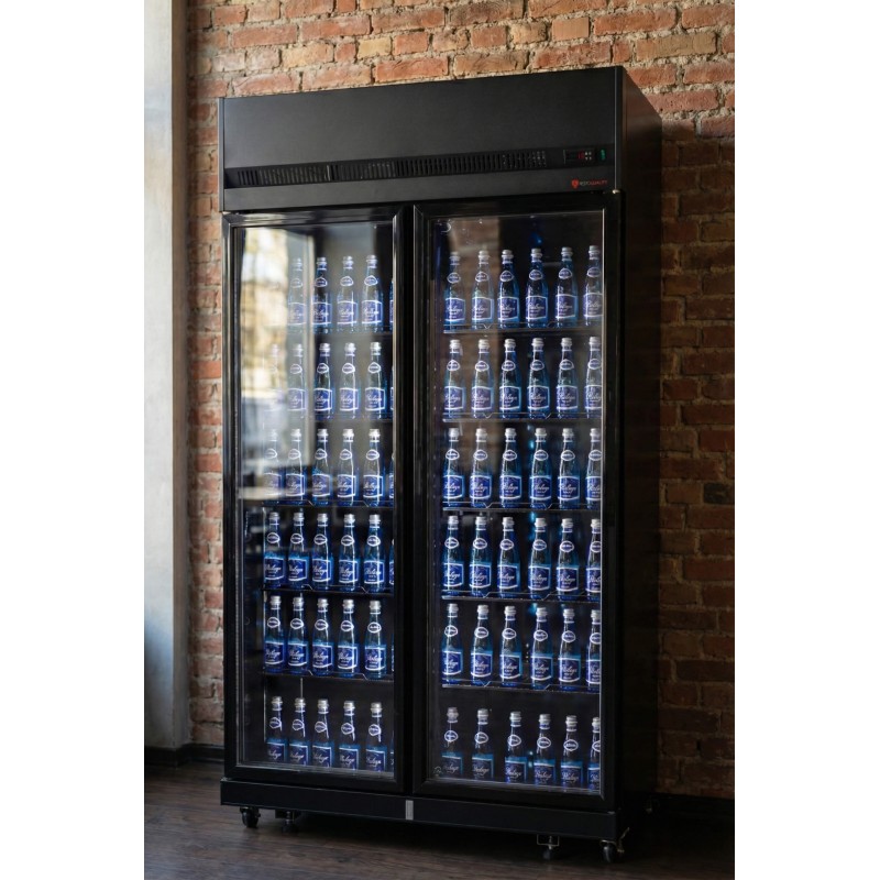 Szafa chłodnicza 2-drzwiowa przeszklona Resto Quality RQ770-BLACK | drzwi skrzydłowe | czarna | 1100x635x2000 mm | 770 l