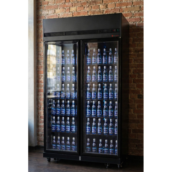 Szafa chłodnicza 2-drzwiowa przeszklona Resto Quality RQ770-BLACK | drzwi skrzydłowe | czarna | 1100x635x2000 mm | 770 l