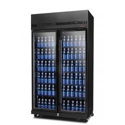 Szafa chłodnicza 2-drzwiowa przeszklona Resto Quality RQ770-BLACK | drzwi skrzydłowe | czarna | 1100x635x2000 mm | 770 l