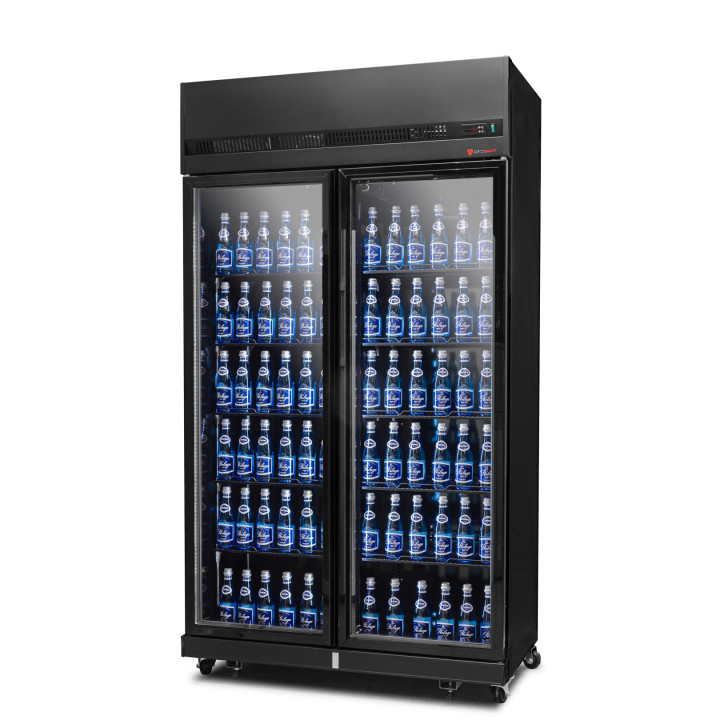 Szafa chłodnicza 2-drzwiowa przeszklona Resto Quality RQ770-BLACK | drzwi skrzydłowe | czarna | 1100x635x2000 mm | 770 l