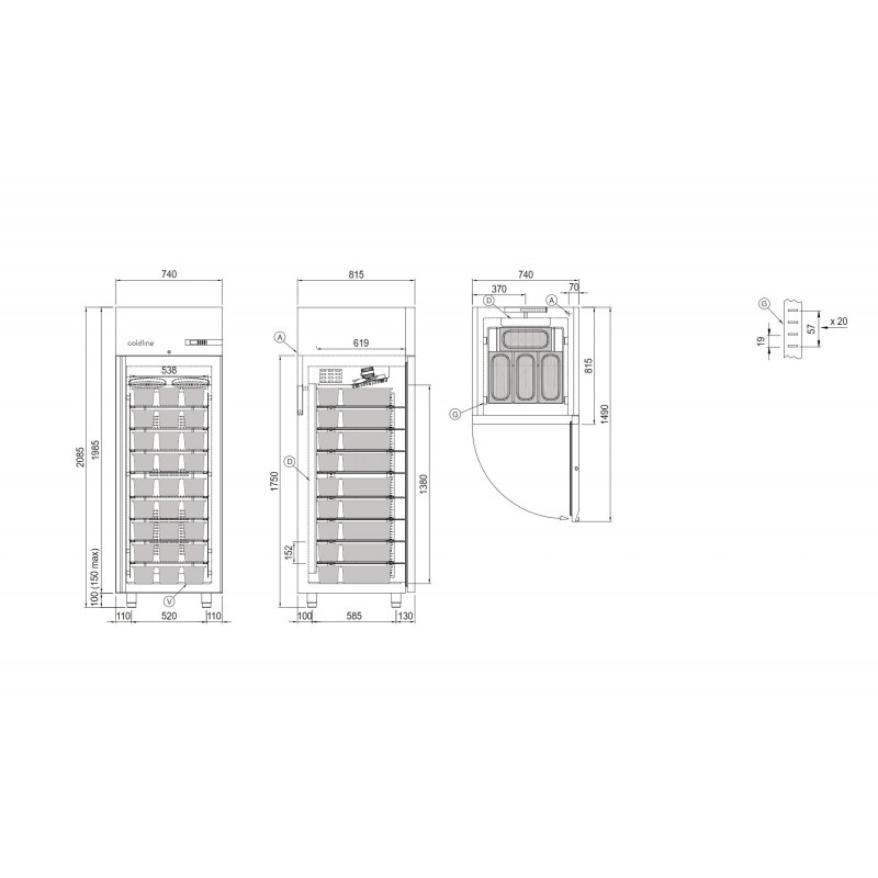 Szafa mroźnicza na lody Coldline ICE 700 -22°C