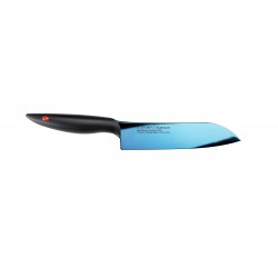 Nóż Santoku kuty Titanium dł. 18 cm, niebieski