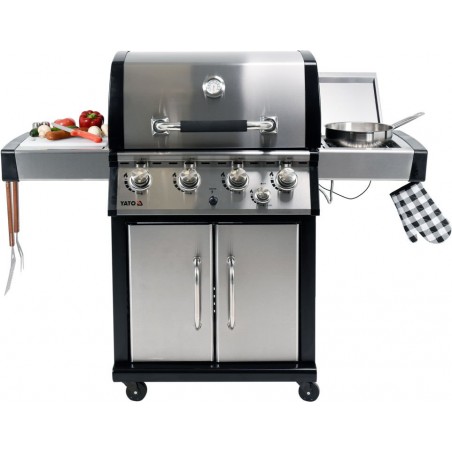 Grill gazowy ogrodowy 17,5kW 4+1 zamykana szafka stal nierdzewna Yato YG-20013