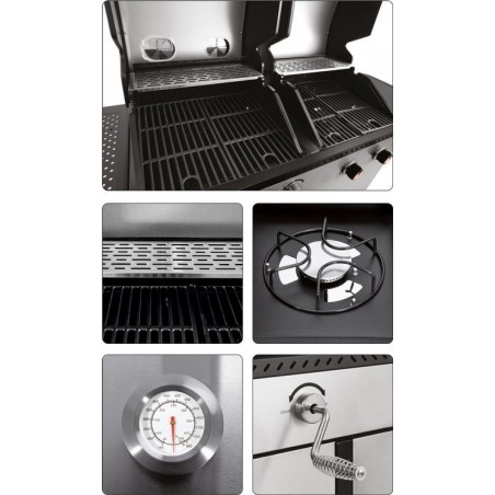 Grill ogrodowy gazowo-węglowy 2w1 8,2kW zamykana szafka Yato YG-20030