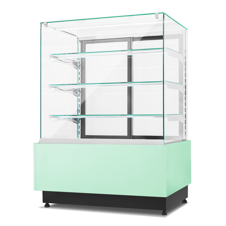 Witryna cukiernicza chłodnicza Dolce Visione Premium 1300 | wnętrze ze stali nierdzewnej | 1300x690x1300 mm