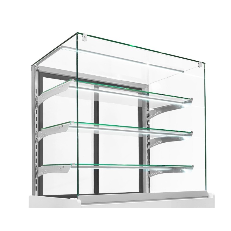 Witryna cukiernicza chłodnicza Dolce Visione Premium 900 | wnętrze ze stali nierdzewnej | 900x690x1300 mm