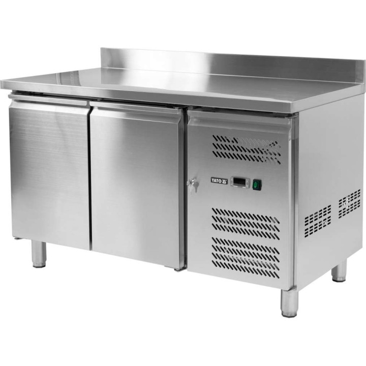Stół mroźniczy 2-drzwiowy z blatem roboczym z rantem 1360x700x950mm Yato YG-05251