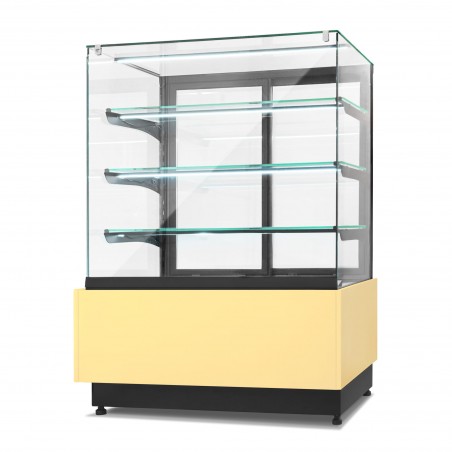 Witryna cukiernicza chłodnicza Dolce Visione Premium 1300 | podświetlany cokół | 1300x690x1300 mm