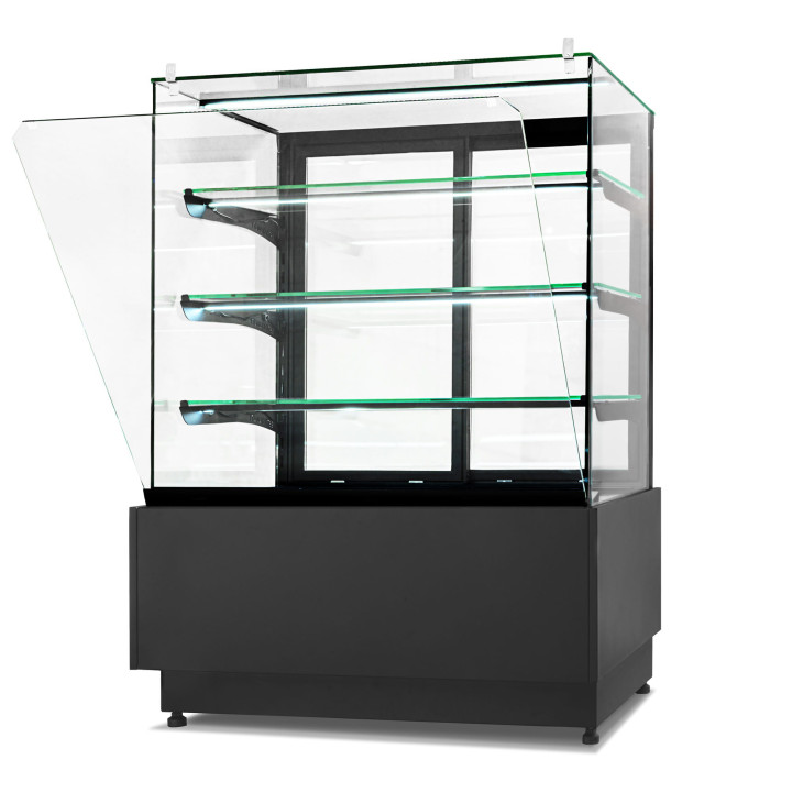 Witryna cukiernicza chłodnicza Dolce Visione Premium 1300 | podświetlany cokół | 1300x690x1300 mm