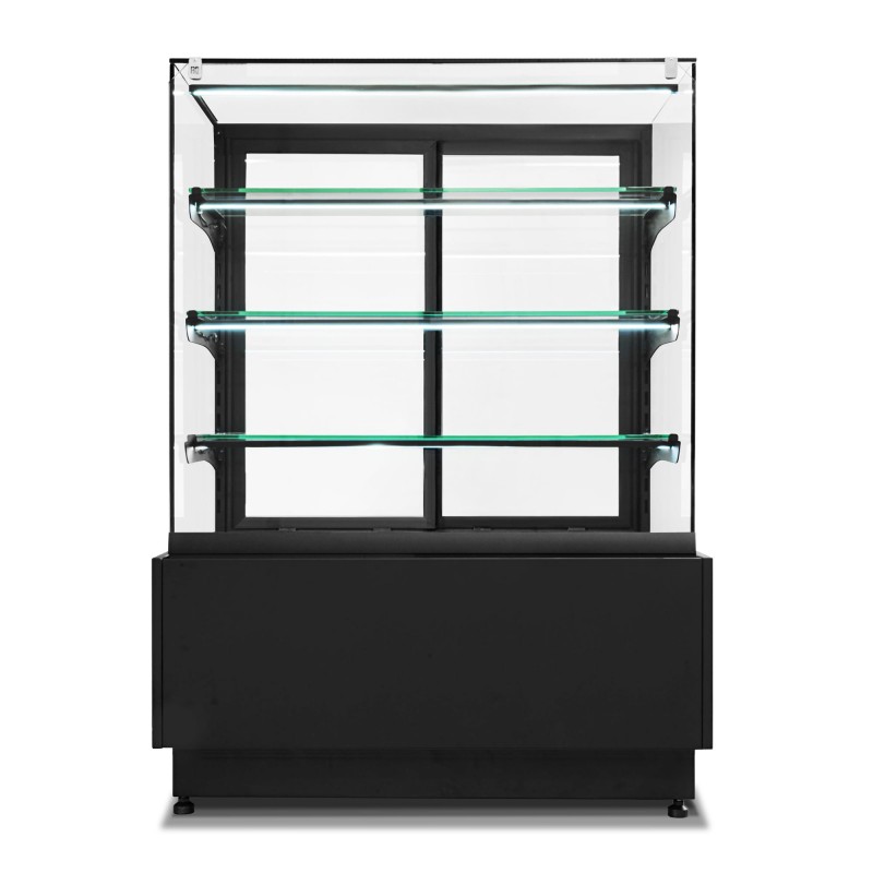 Witryna cukiernicza chłodnicza Dolce Visione Premium 1300 | podświetlany cokół | 1300x690x1300 mm