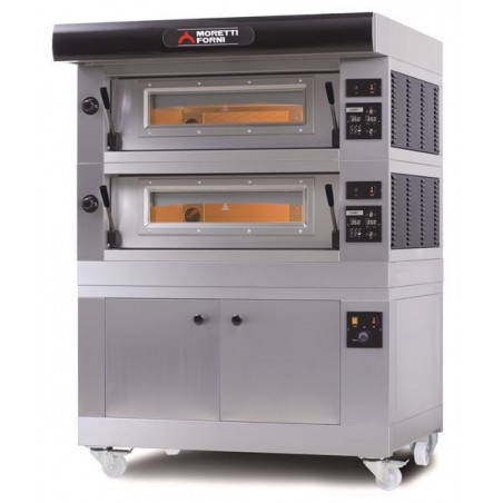 Elektryczny piec trzykomorowy P120 A 3*8*30cm z okapem i bazą Moretti Forni MFP120AT