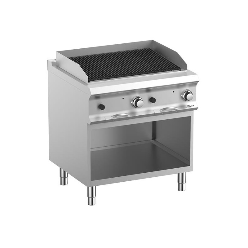 Grill lawowy gazowy podwójny z rusztem żeliwnym  na podstawie z 3 stron zamkniętej linia DominaPro 700 